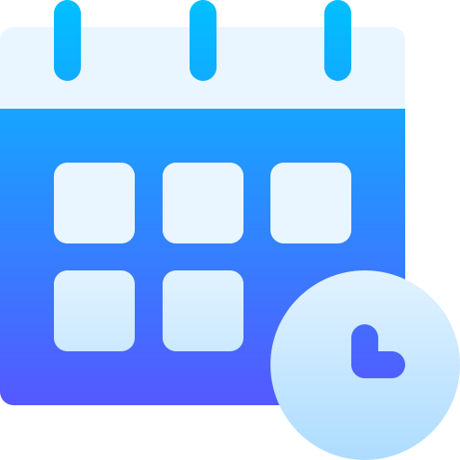 calendar icon with clock